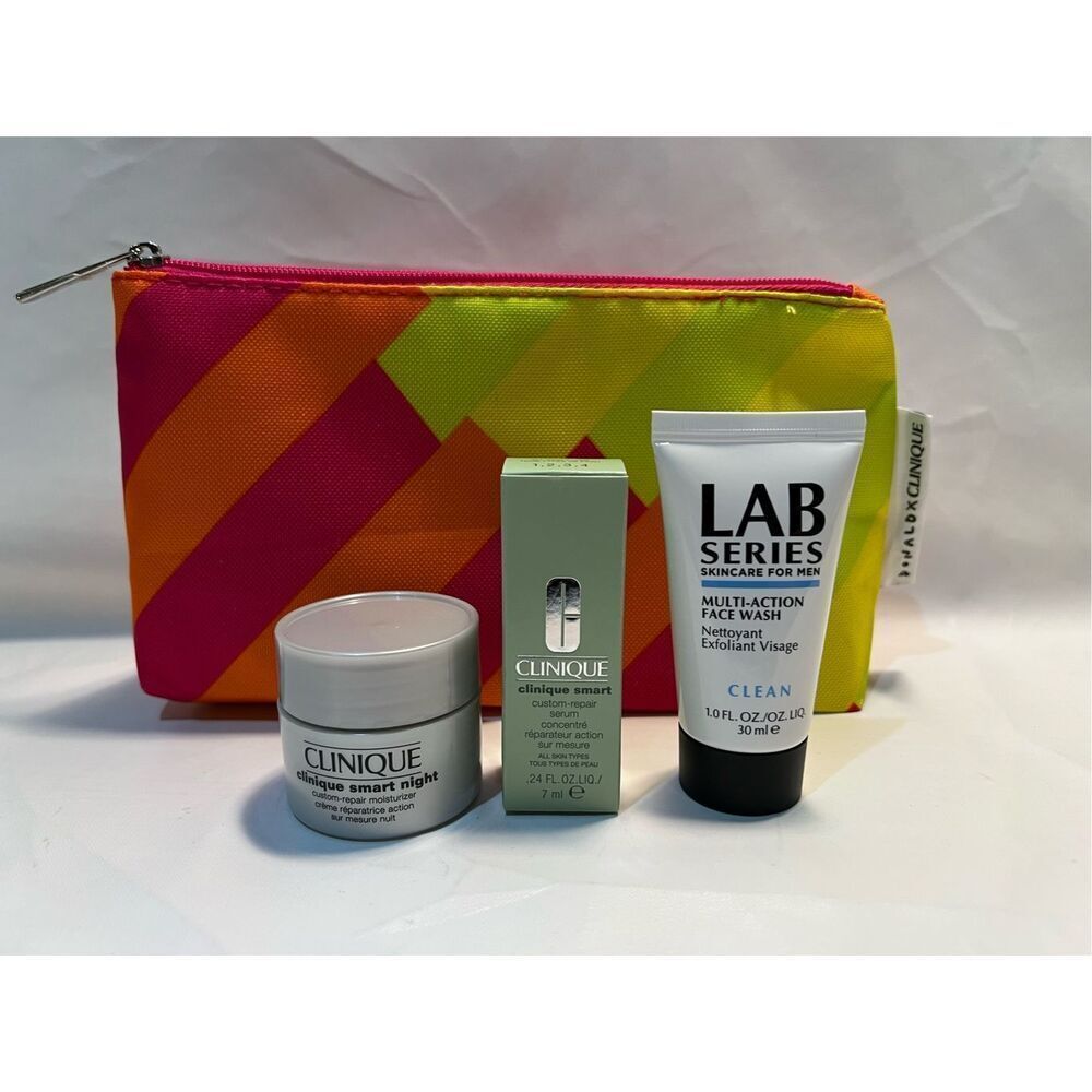 Clinique Cosmetic Bag and Face Care Products Trial Size